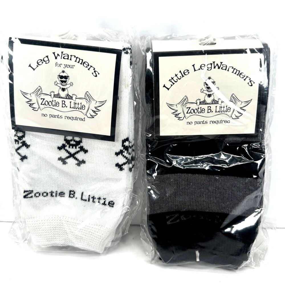Zootie B. Little Leg Warmers Baby & Toddler Lot of 2 NEW One Size Black White